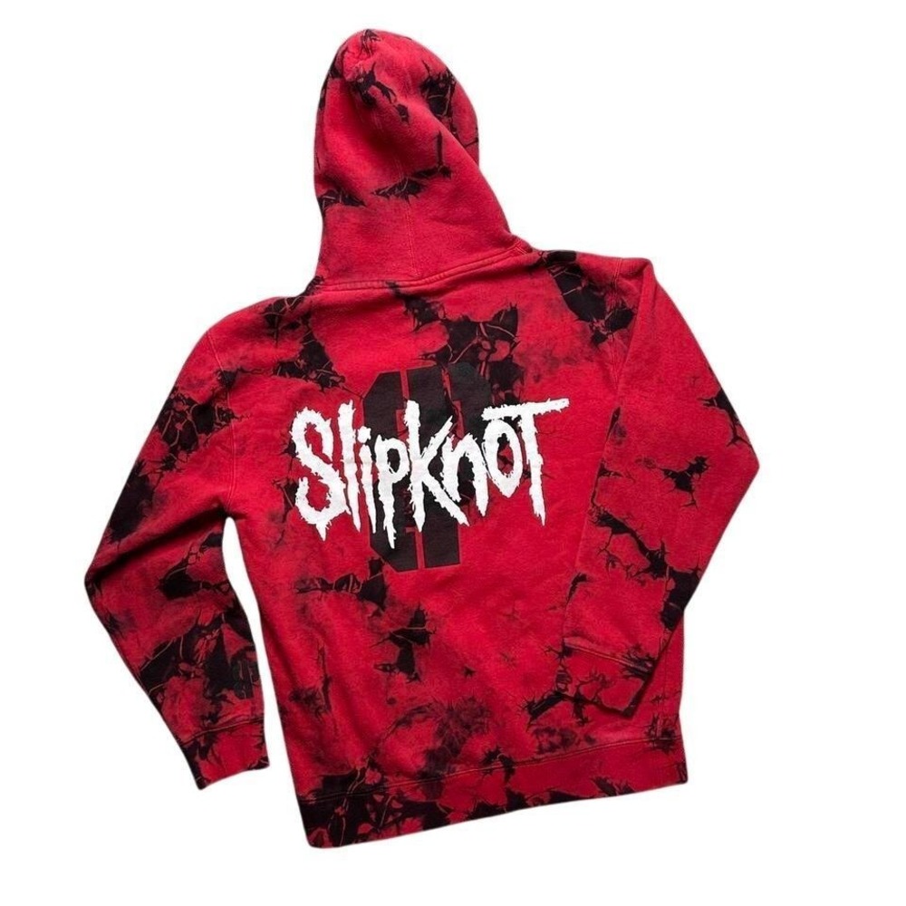 Slipknot Band Hoodie Red Black Tie Dye Goat Logo Graphic Sweatshirt Hoodie